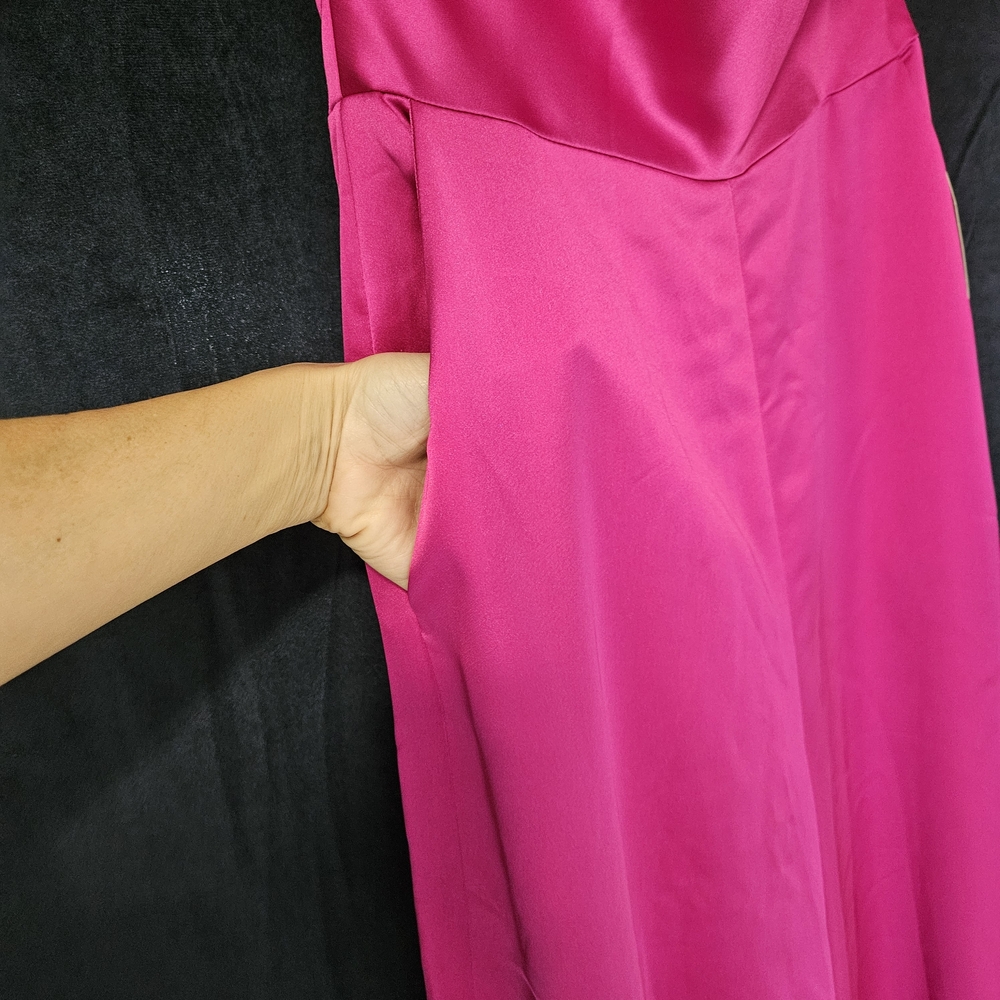 Amsale Strapless Satin Jumpsuit - Picture 6 of 16